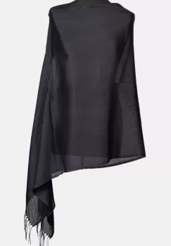 Esarfa neagra din cashmere subtire dreptunghiulara imagine