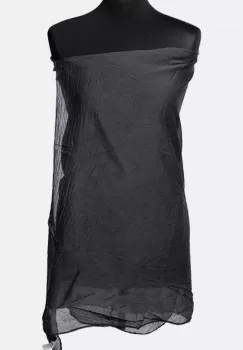 Esarfa neagra, dreptunghiulara, in colturi alungite, din bumbac si matase imagine