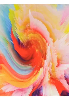 Esarfa patrata cu o singura fata cu imprimeu 3D multicolor imagine