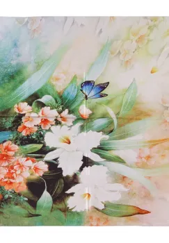 Esarfa patrata cu o singura fata cu imprimeu cu flori exotice imagine