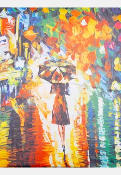 Esarfa patrata cu o singura fata cu imprimeu fata cu umbrela noaptea imagine