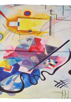 Esarfa patrata cu o singura fata cu imprimeu forme geometrice abstracte imagine