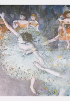 Esarfa patrata cu o singura fata cu imprimeu inspirat dupa un tablou cu balerine al lui Degas imagine