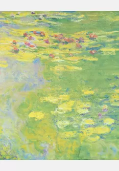 Esarfa patrata cu o singura fata cu reproducere dupa peisaj cu nuferi imagine