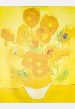 Esarfa patrata cu o singura fata cu reproducerea dupa pictura Floarea soarelui a lui Vincent Van Gogh imagine