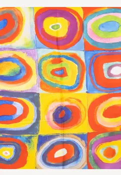 Esarfa patrata cu o singura fata imprimata cu motive geometrice, din matase naturala imagine