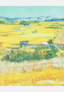 Esarfa patrata cu o singura fata imprimata cu reproducere dupa tablou cu lanuri de grau imagine