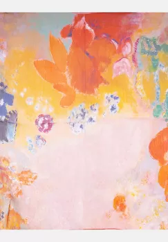 Esarfa patrata cu o singura fata imprimata cu reproduceri dupa picturi celebre cu motive florale imagine