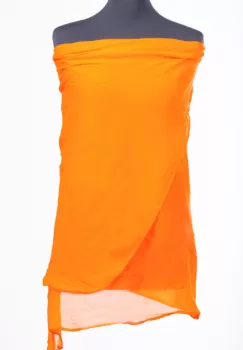 Esarfa portocalie, dreptunghiulara si colturi alungite, din bumbac si matase imagine