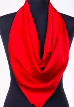 Esarfa rosie, patrata, din vascoza si matase imagine