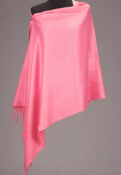 Esarfa roz din cashmere subtire, dreptunghiulara imagine