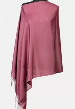 Esarfa roz inchis din cashmere subtire dreptunghiulara imagine