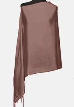 Esarfa roz inchis taupe din cashmere subtire dreptunghiulara imagine