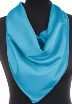 Esarfa turcoaz, patrata, din vascoza si matase imagine