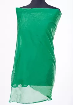 Esarfa verde, dreptunghiulara, alungita in colturi, din bumbac si matase imagine