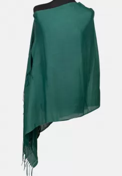 Esarfa verde inchis dreptunghiulara din material tip cashmere imagine