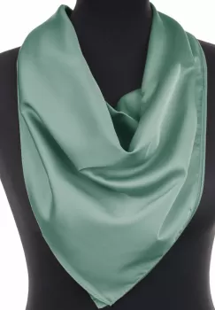 Esarfa verde mint, patrata, din vascoza si matase imagine