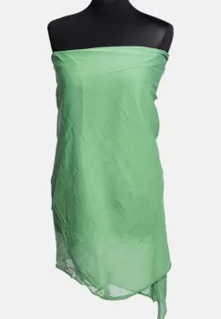 Esarfa verde pal, dreptunghiulara, in colturi alungite, din bumbac si matase imagine