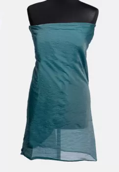 Esarfa verde-turcoaz inchis, dreptunghiulara, in colturi alungite, din bumbac si matase imagine