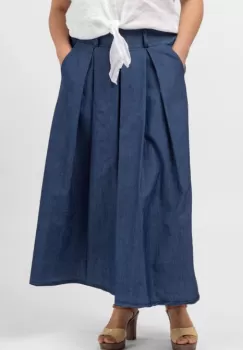 Fusta de blugi cu pense, albastru jeans inchis imagine