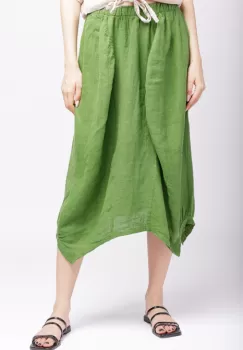 Fusta din in verde olive, in colturi, cu aspect de salvari imagine