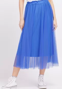 Fusta din tulle lunga, albastra imagine