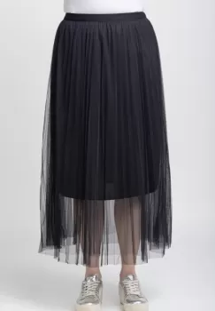 Fusta din tulle plisata, lunga, neagra imagine