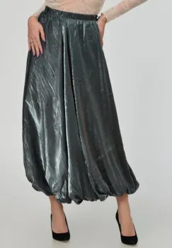 Fusta eleganta, lunga, gogosar, gri metalizat imagine