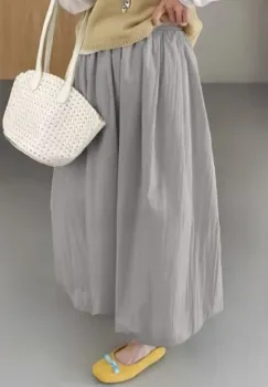 Fusta gogosar gri deschis, fluida, cu dublura in interior imagine