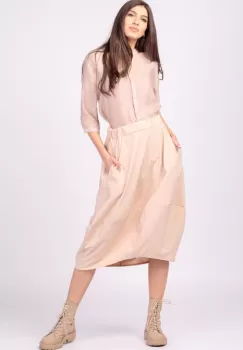 Fusta lalea din tafta bej imagine