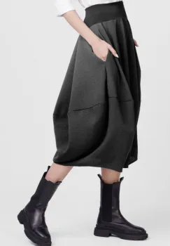 Fusta lalea din vascoza gri sare si piper imagine