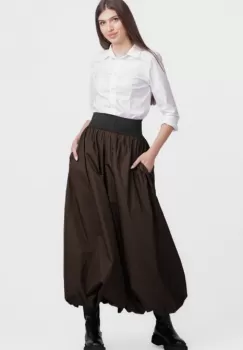 Fusta lunga gogosar, din tafta maro imagine