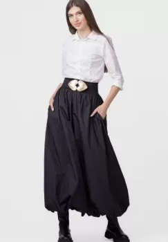 Fusta lunga gogosar, din tafta subtire neagra imagine