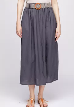 Fusta lunga gri din vascoza, cu curea inclusa imagine