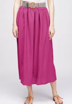 Fusta lunga mov zmeura din vascoza, cu curea inclusa imagine