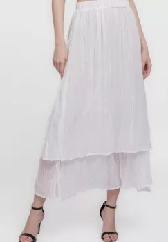 Fusta lunga, suprapusa, creponata, alba imagine