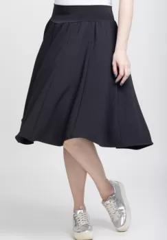 Fusta neagra in clini, midi, din vascoza (70 cm) imagine