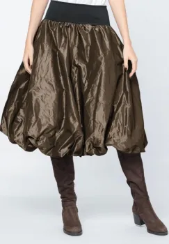 Fusta tip gogosar din tafta, maron metalizat imagine