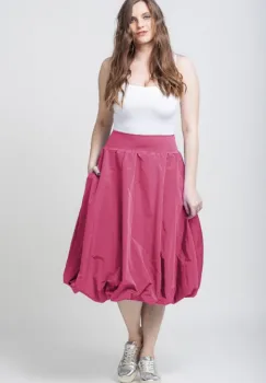 Fusta tip gogosar din tafta, roz inchis imagine