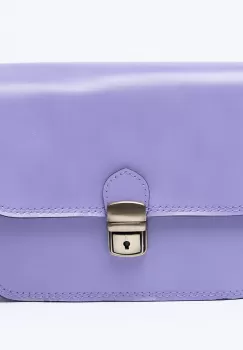Geanta crossbody din piele naturala, tip postas, lila imagine