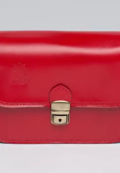 Geanta crossbody rosie din piele naturala, tip postas imagine