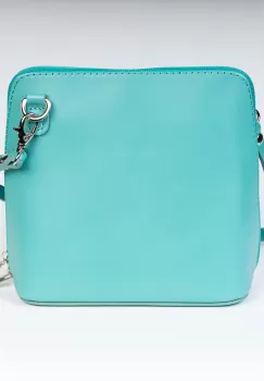 Geanta crossbody, turcoaz deschis, din piele naturala imagine