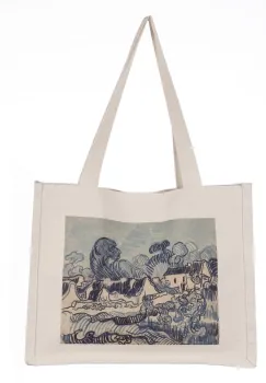 Geanta de umar din material textil cu imprimeu inspirat dintr-o pictura in tuse albastre a lui Van Gogh imagine