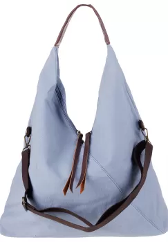 Geanta de umar din material textil si cu bareta crossbody, bleu imagine