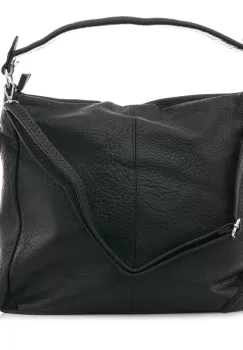 Geanta neagra de umar cu doua fermoare laterale, din piele ecologica imagine