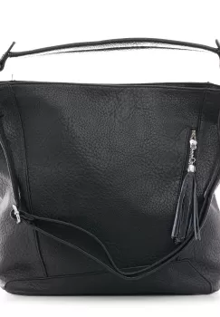 Geanta neagra de umar cu un fermoar pe fata, din piele ecologica imagine