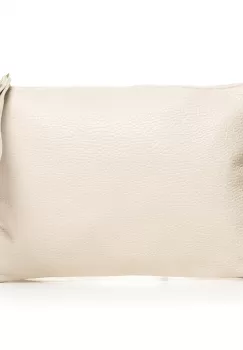 Geanta plic crossbody alb ivory, din piele naturala imagine
