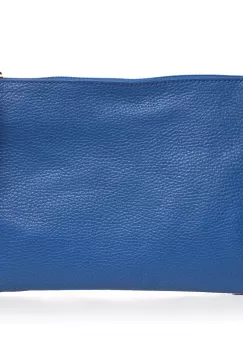 Geanta plic crossbody albastra, din piele naturala imagine