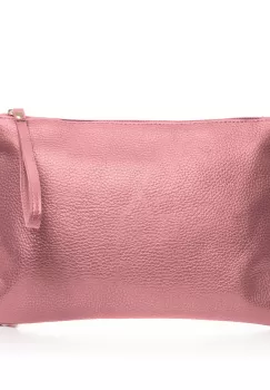 Geanta plic crossbody roz prafuit, din piele naturala imagine