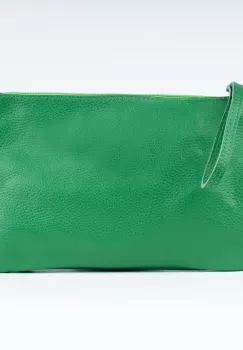 Geanta plic crossbody verde, din piele naturala imagine